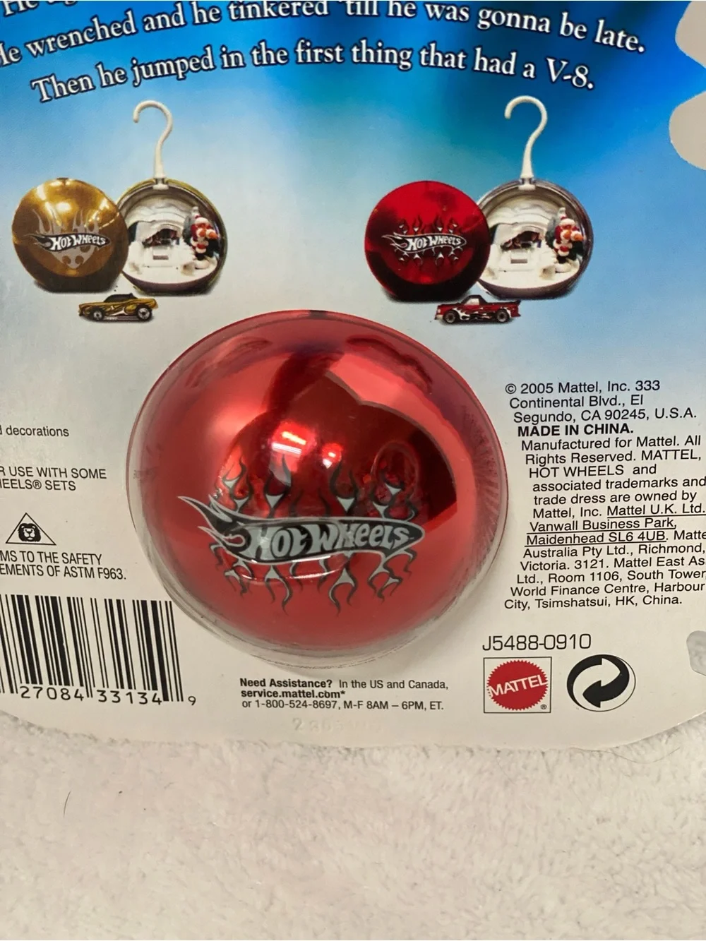 Hot Wheels 2005 Happy Holidays Christmas Ornaments Lot of 2 Truck & Car Collect